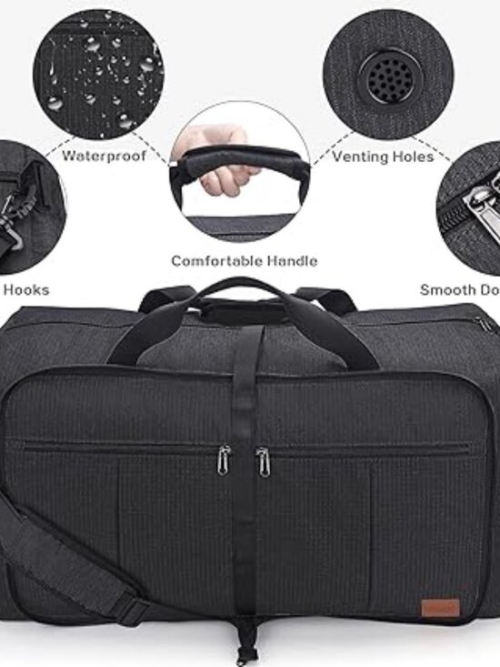 120L Foldable Waterproof Travel Duffel Bag with Shoe Compartment Large Weekender main image 8